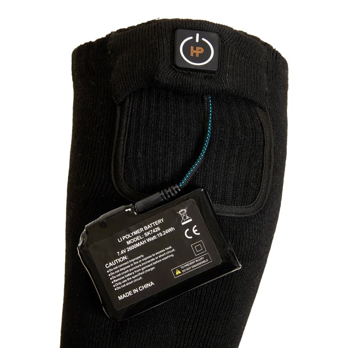chaussettes de ski chauffantes avec batteri - HeatPerformance - close up