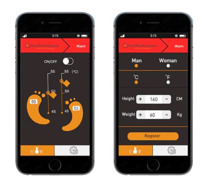 Mobile avec l'application HeatPerformance®